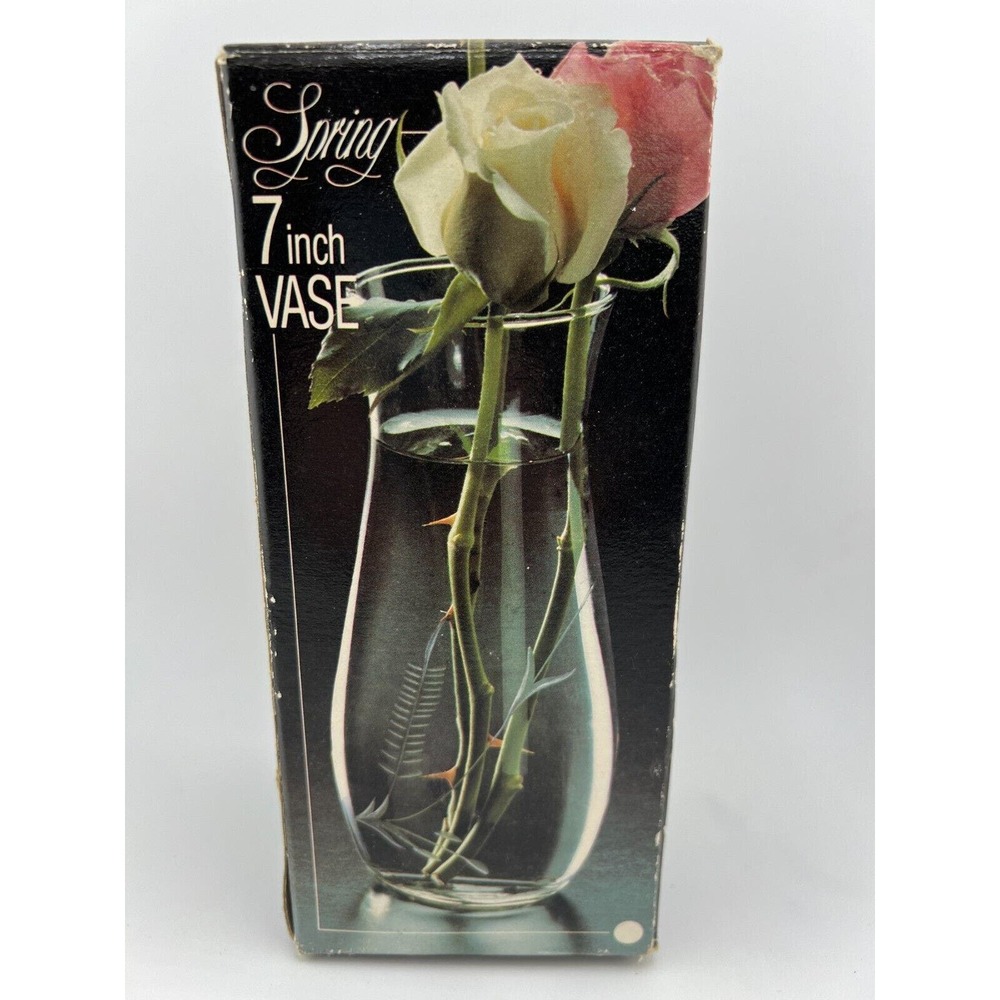 Vintage Spring Swirl Pattern Ruffled Edge‎ Elegant Glass European 7" Flower Vase